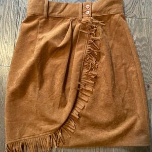 EUC & VTG | Vintage Suede Fringe Skirt